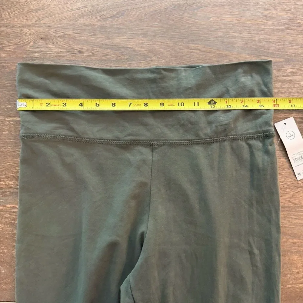 No Boundaries Fold Over Flare Pants Sea Turtle Green Large NWT Women